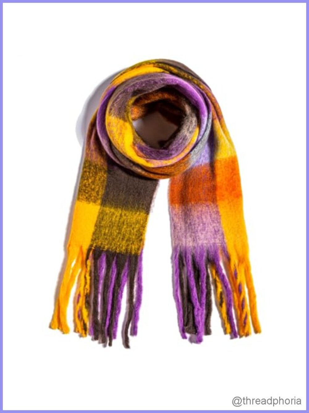 Oversized Chunky Blanket Scarf, Long Wrap with Fringes, 100% Polyester